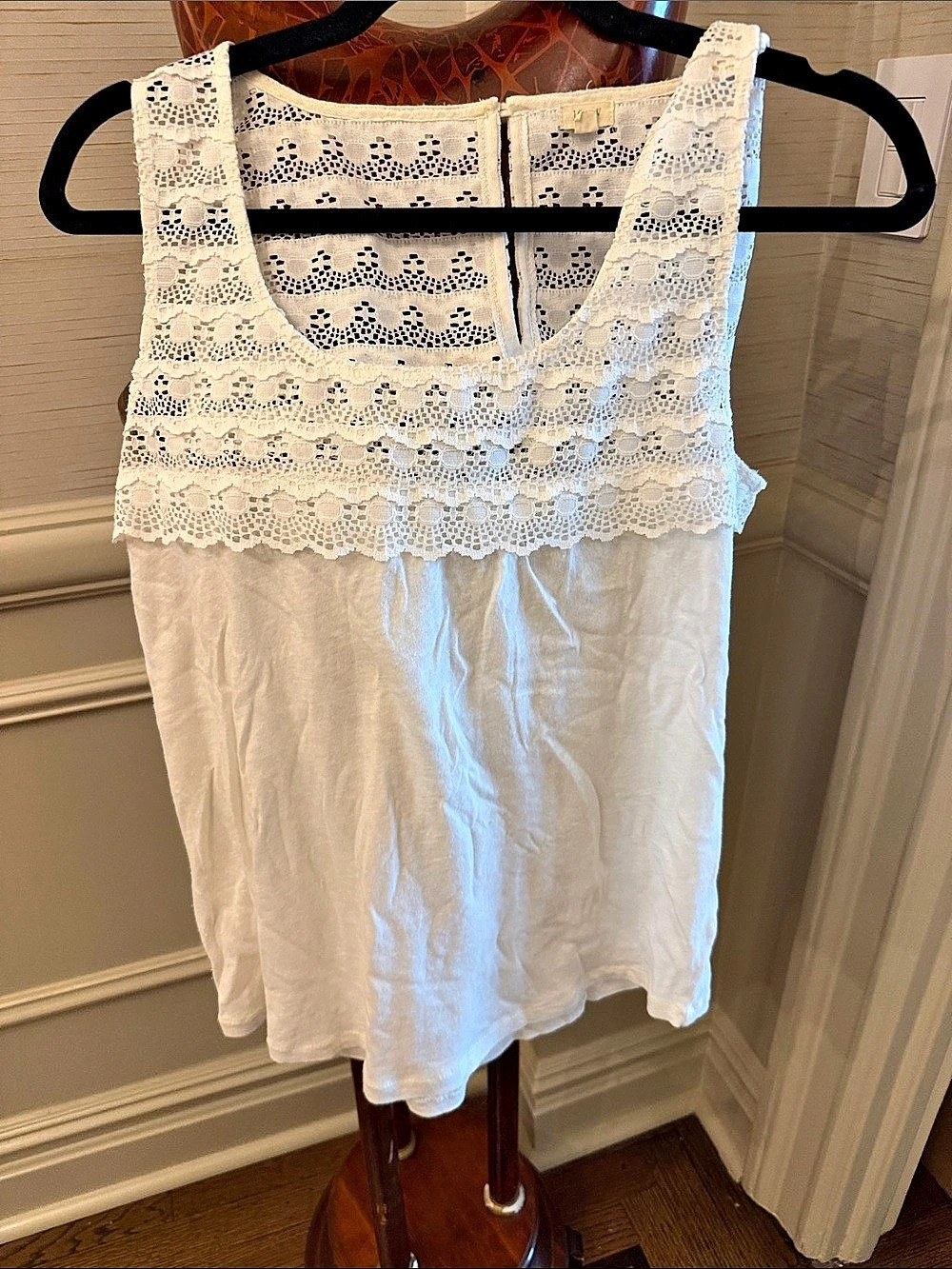 J.Crew Lace Tank Top in White Size Medium Like New
